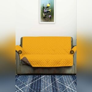 Element Elegance Collection Mustard Yellow And Taupe Sofa Cover Protectors